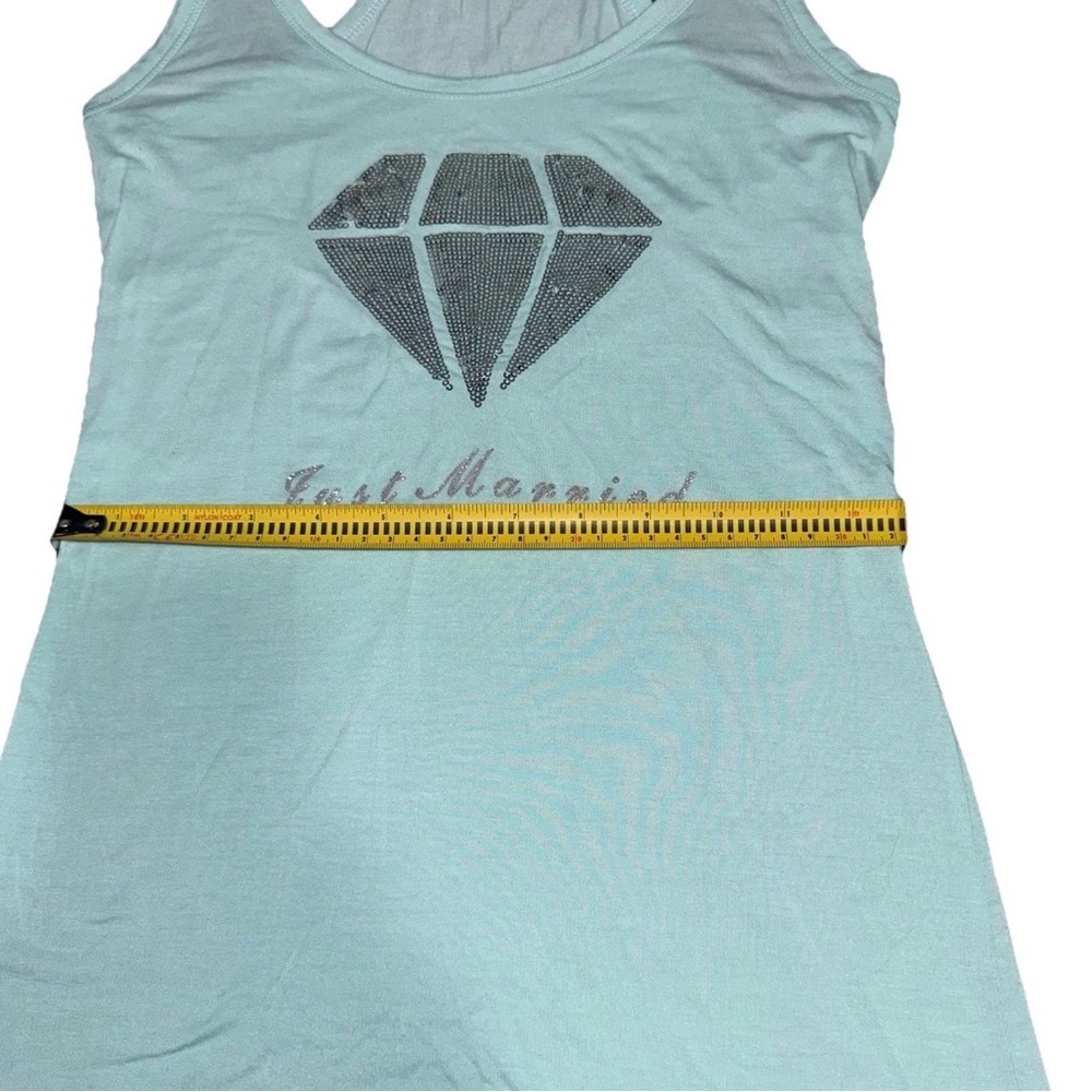 Victoria's Secret I Do Just‎ Married Medium Aqua Blue Tank Sequins Honeymoon - Picture 6 of 7